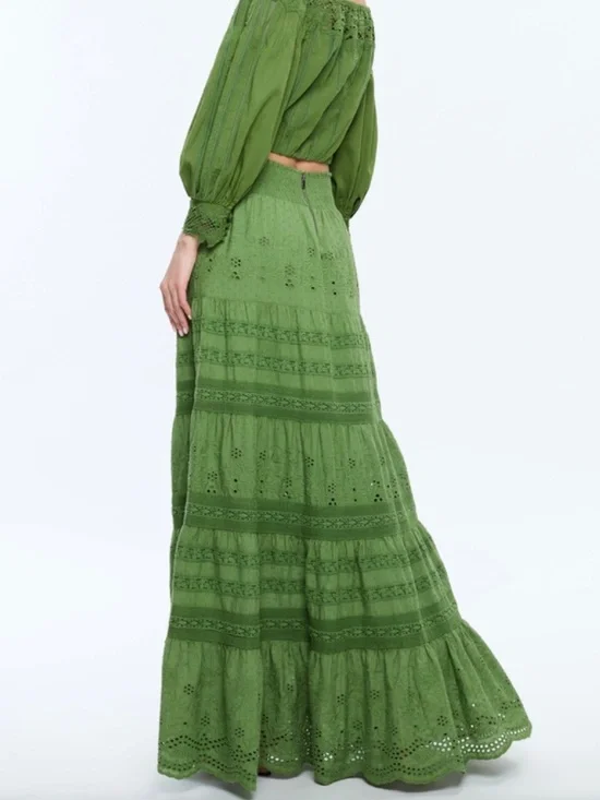 Alice + Olivia Tiered Maxi Skirt, 10, NWT - Picture 5 of 10